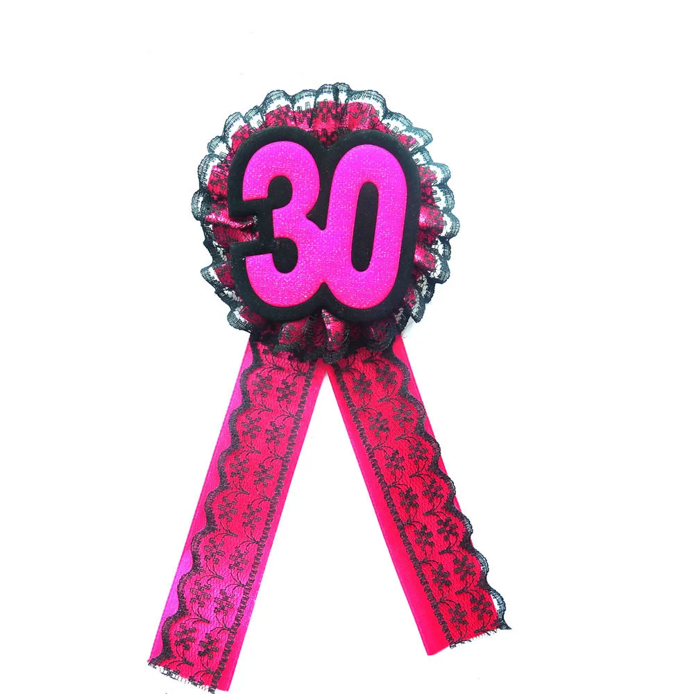 3pcs violetinė su gimtadieniu šalis dekoro ponios 30 šventė priedai rožinė tiara varčios nėrinių sagė kaip draugas, dovana, 1
