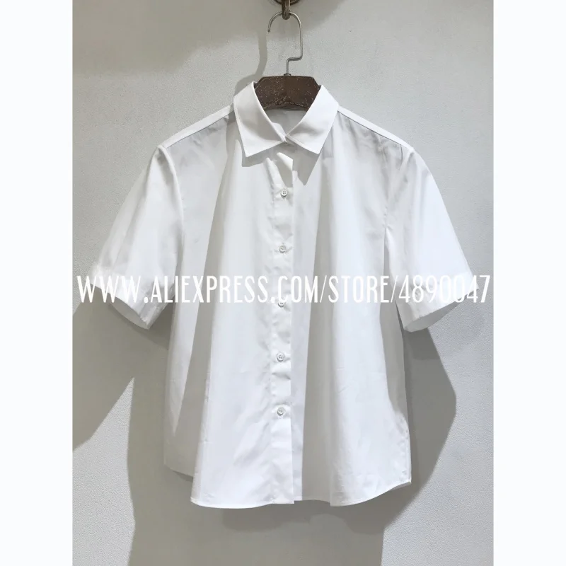 Moterų Vaiskiai Balta Medvilnės Marškinėliai trumpomis Rankovėmis siuvinėjimo Balti marškiniai Aukštos kokybės pavasarį 2021 Moterų Pamušalas Retro Viršūnės 0