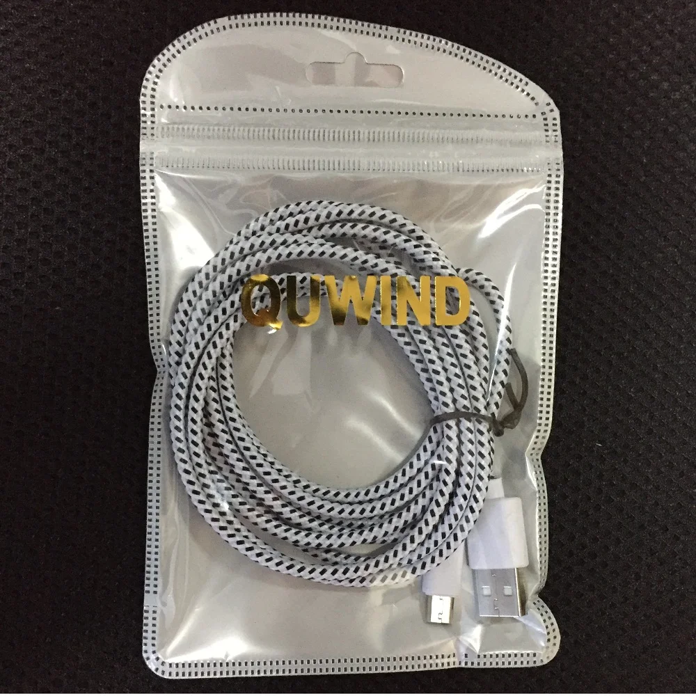 QUWIND Nailono tinklelio Kabelis 1 M, 2 M Micro USB Įkrovimo Kabeliu HuaWei 