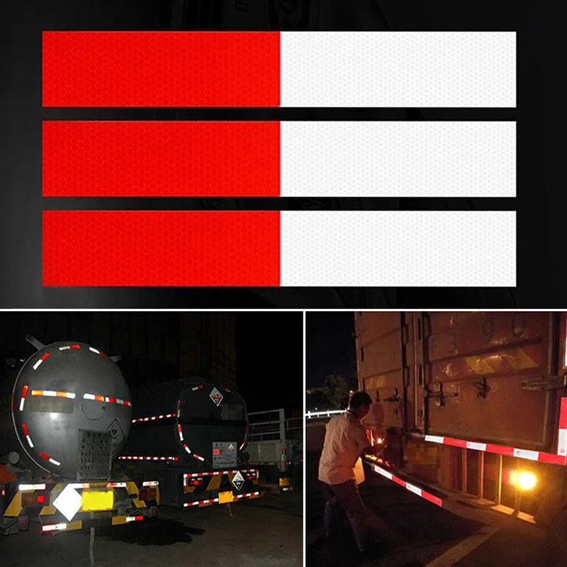10vnt Naktį Vairavimo Saugumui Užtikrinti Raudona Balta Lipdukas 4.5*30cmCar Atspindintis Lipdukas Įspėjimas, Juostelės Atspindinčios Sunkvežimių, Auto reikmenys 2