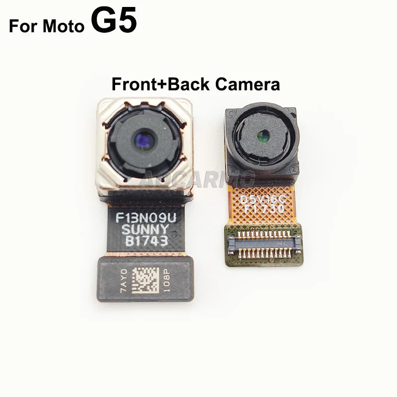 Aocarmo Priekinė Kamera Atgal Galiniai Didelis Susiduria Kamera, Skirta Motorola Moto G5 Pakeitimo Dalis 1