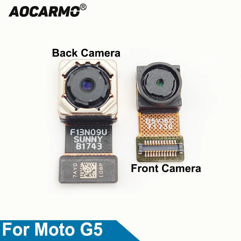 Aocarmo Priekinė Kamera Atgal Galiniai Didelis Susiduria Kamera, Skirta Motorola Moto G5 Pakeitimo Dalis 5