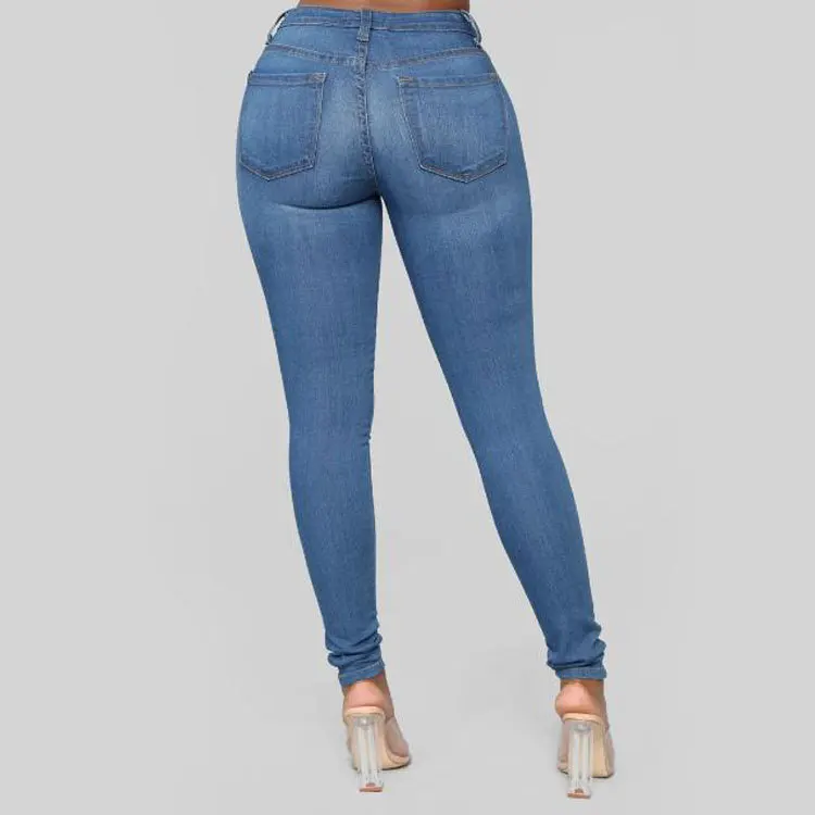 Moterų aukšto juosmens džinsus Mados plonas liesas džinsinis pieštuko kelnės Street atsitiktinis aukštos stretch džinsai moterų drabužiai Plius dydis S-3XL 3