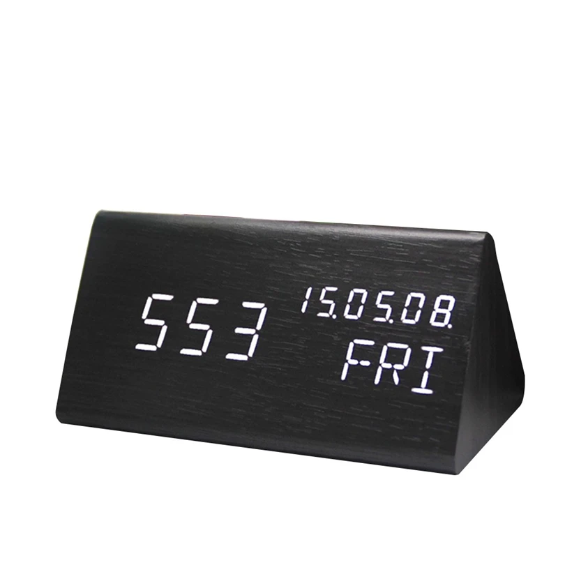 Skaitmeninis Laikrodis LED Laiko Rodymo Signalo Parametrus Medienos Pagaminti Elektros Laikrodžiai Darbalaukio Maitinamas AAA Laikrodžiai, Stalo Dekoras J50 5