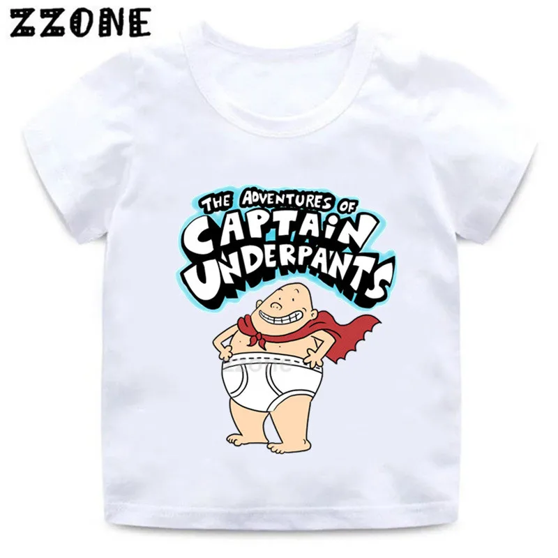 Berniukų ir Mergaičių Kapitonas apatinės Kelnės Animacinių filmų Spausdinti marškinėliai Vaikams Juokinga Drabužius Kūdikiui Vasaros trumpomis Rankovėmis T-shirt,ooo5252 0