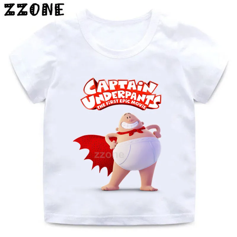 Berniukų ir Mergaičių Kapitonas apatinės Kelnės Animacinių filmų Spausdinti marškinėliai Vaikams Juokinga Drabužius Kūdikiui Vasaros trumpomis Rankovėmis T-shirt,ooo5252 1