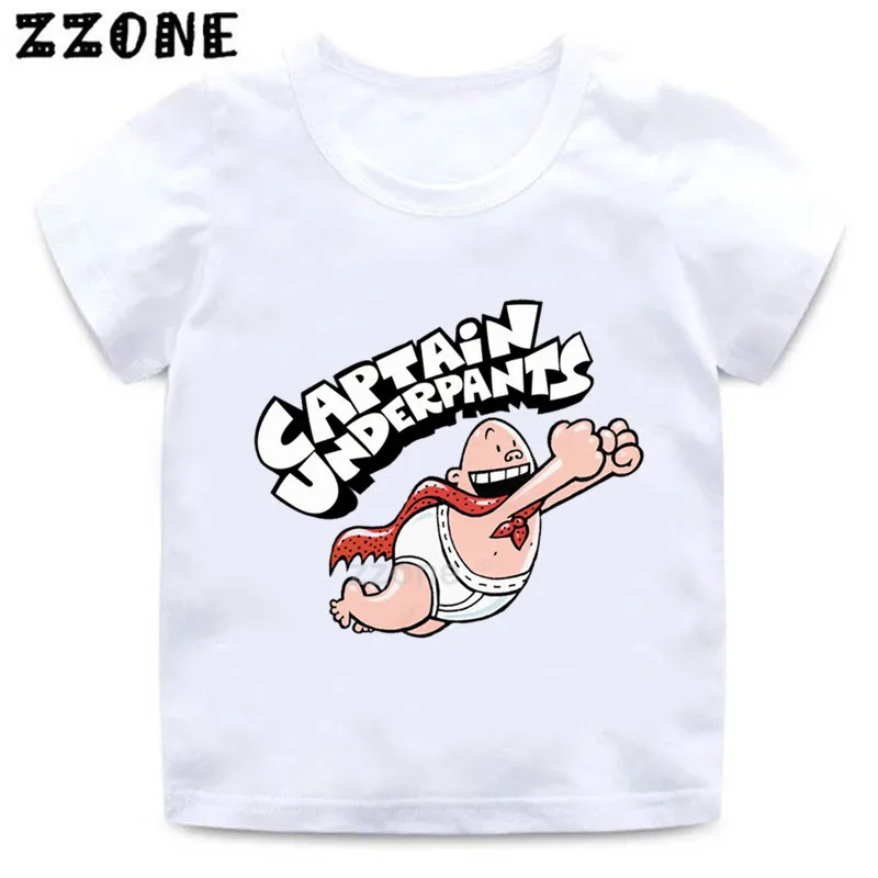 Berniukų ir Mergaičių Kapitonas apatinės Kelnės Animacinių filmų Spausdinti marškinėliai Vaikams Juokinga Drabužius Kūdikiui Vasaros trumpomis Rankovėmis T-shirt,ooo5252 2