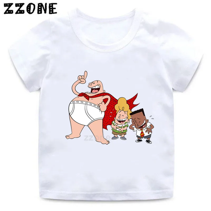 Berniukų ir Mergaičių Kapitonas apatinės Kelnės Animacinių filmų Spausdinti marškinėliai Vaikams Juokinga Drabužius Kūdikiui Vasaros trumpomis Rankovėmis T-shirt,ooo5252 3