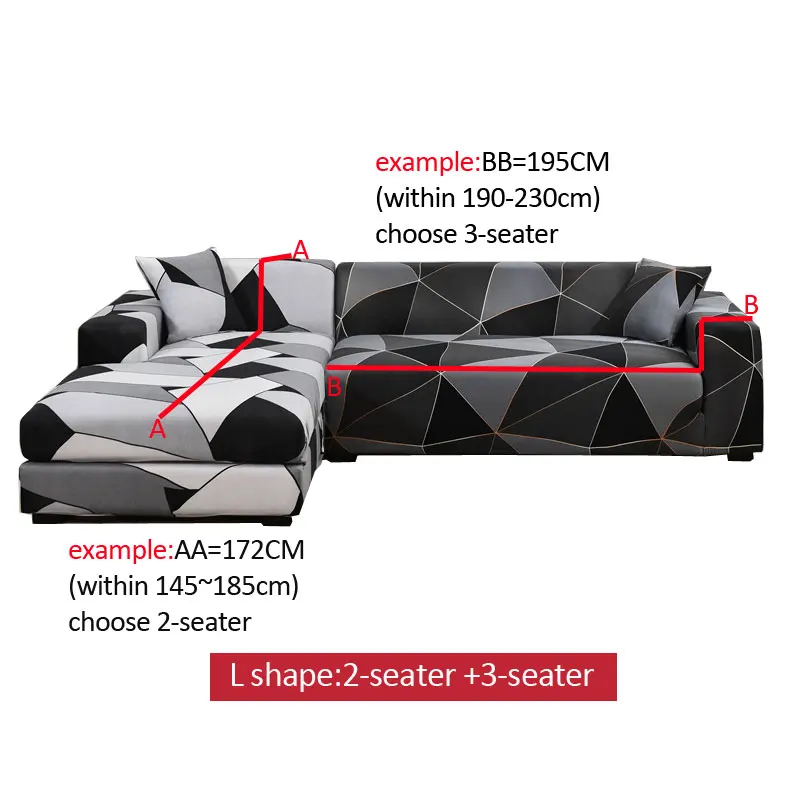 MKZOOM sofos padengti elastinga spandex sofa padengti kambarį sekcija, sofa-slipcover ruožas L formos sofa-lova, fotelis, sofa - 1
