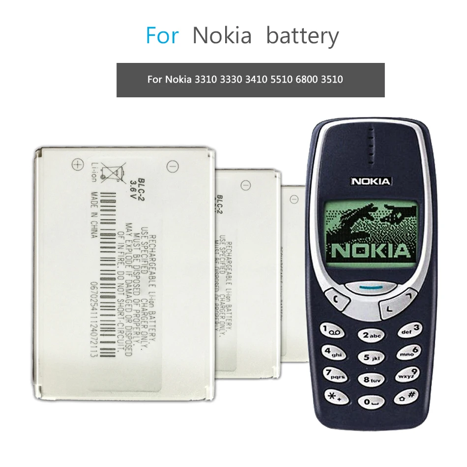 Baterija BL-5C BL-4C BLD-3 BL-5B, BLC-2 BLB-2 BL 5CT/5J/5F/6P/6Q/6F Nokia n70 n71 n72 1506 5140 3510 6510 C5-00 N900 E65 6500 5