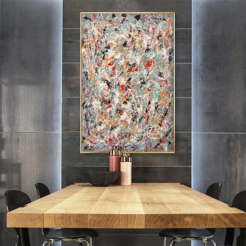 Citon Jackson Pollock Šedevras Abstrakčiai Aliejaus Tapybos Drobės Plakatai ir Spausdina Sienos Menas Nuotraukas Kambarį Namų Dekoro 0