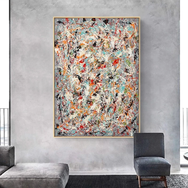 Citon Jackson Pollock Šedevras Abstrakčiai Aliejaus Tapybos Drobės Plakatai ir Spausdina Sienos Menas Nuotraukas Kambarį Namų Dekoro 5