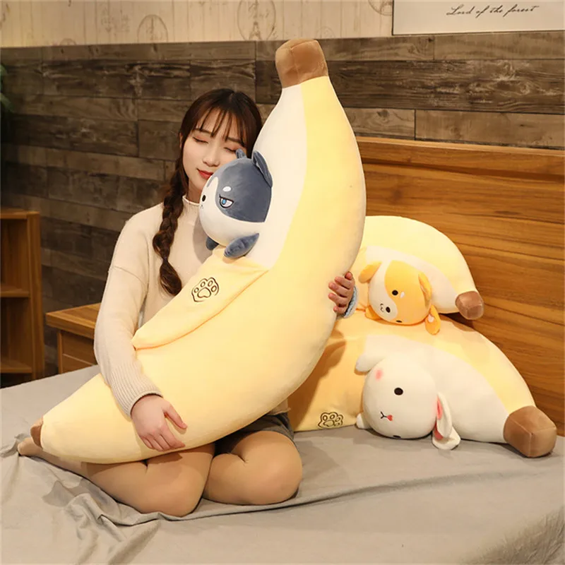Naujas Huggable Mielas Minkštas Pliušinis Žaislas Vaisių Geltonas Bananų Pliušinis Augalai Žaislai Bananų Pagalvės Namų Lovos Kūdikiams, Vaikams, Gimtadienio Dovanos 5