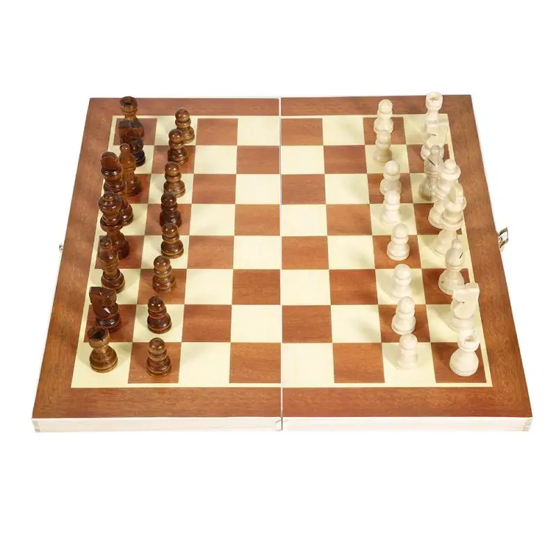 34x34cm Folable Mediniai Tarptautinės Šachmatų Lankstymo Tarptautinės Šachmatų Rinkinį Nešiojamų Šachmatų stalo Žaidimas, skirtas Kelionės, Kelionės Vaikams, Dovanos 2