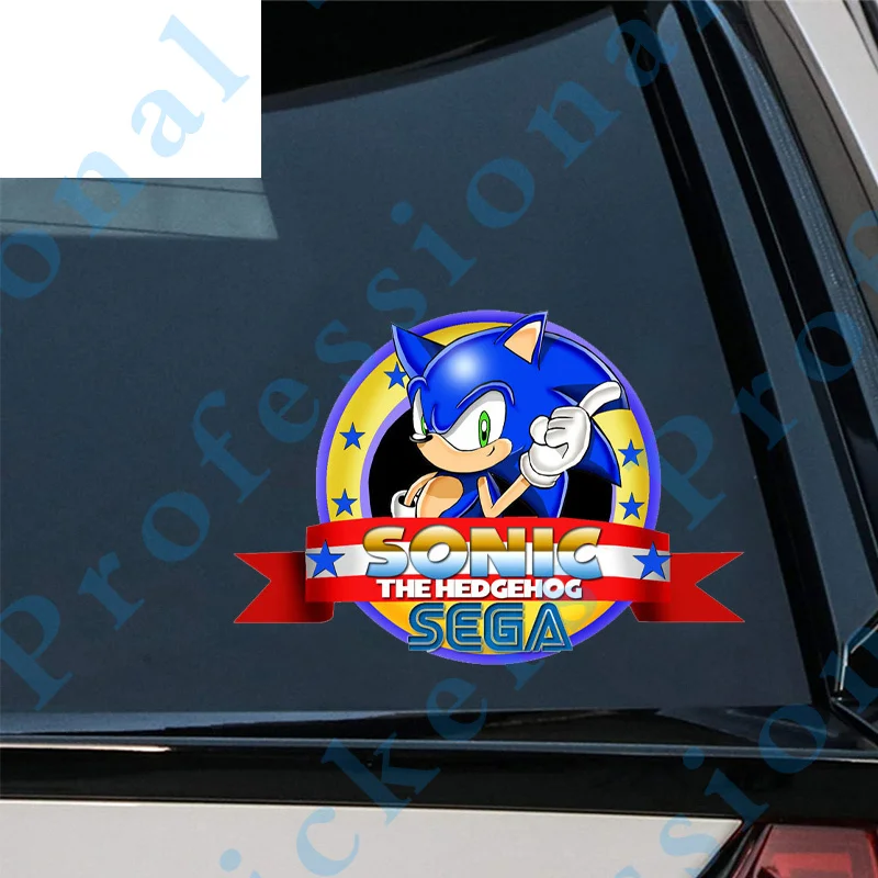 Įdomus Logotipas Automobilio Lipdukas, Decal Arcade Klasika Žaidimas SEGA Sonic Senovinių Motociklų Off-road Nešiojamas Langą Kamieno Gitara Vinilo 4