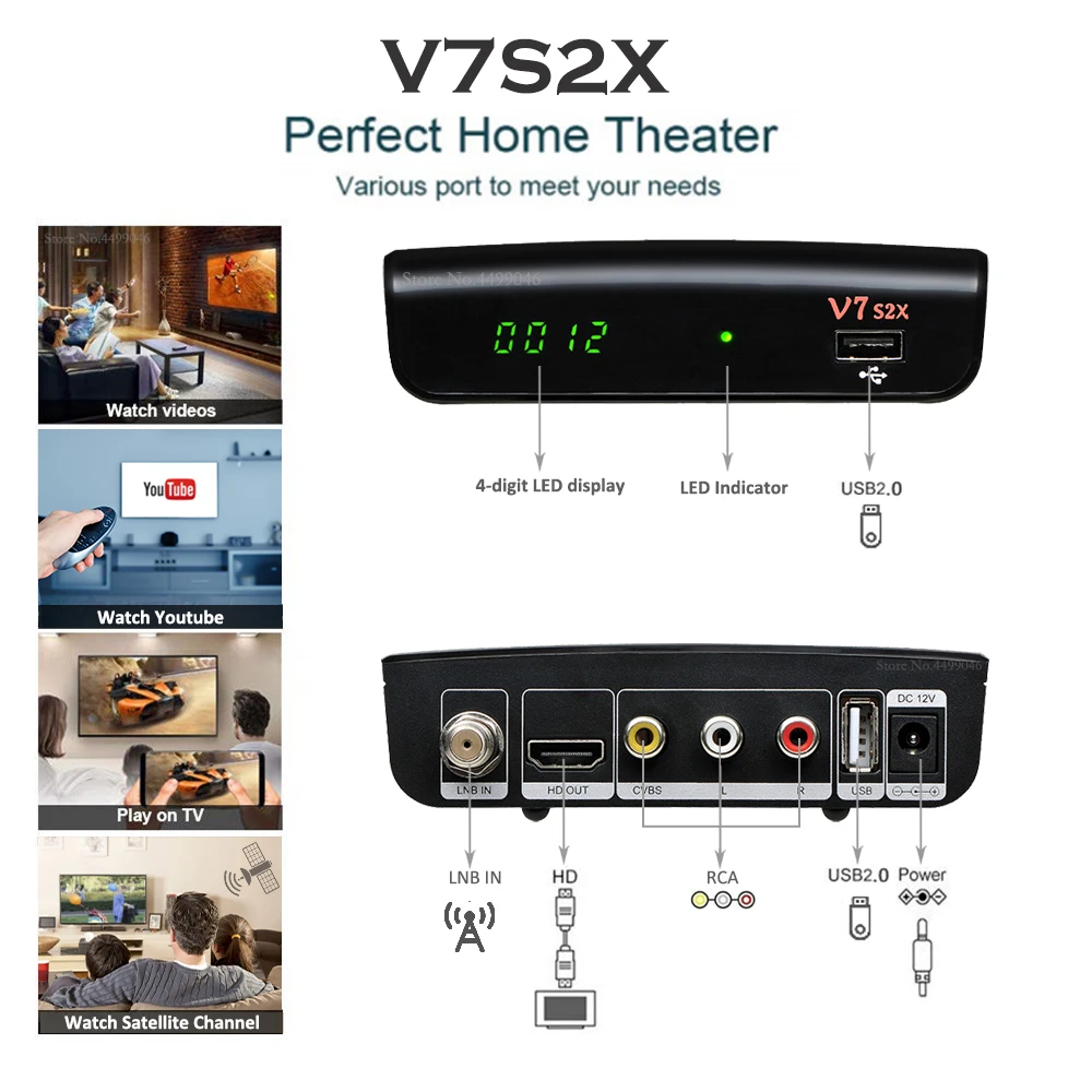 2020 GTMedia V7S2X Palydovinis Imtuvas Dekoderis DVB-S2 S2X Paramos ccam Atnaujinti iš Freesat V7S HD tv recetor 1080P GT Žiniasklaidos S2X 0