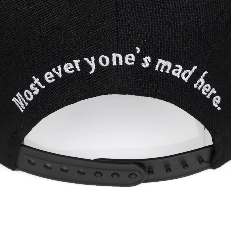 Naujas Cheshire Cat Siuvinėjimo Beisbolo kepuraitę Mielas Veiduką Snapback Kepurės Vyrų ir Moterų Universalus Medvilnės Skrybėlę Reguliuojamas Hip-Hop skrybėlę 0