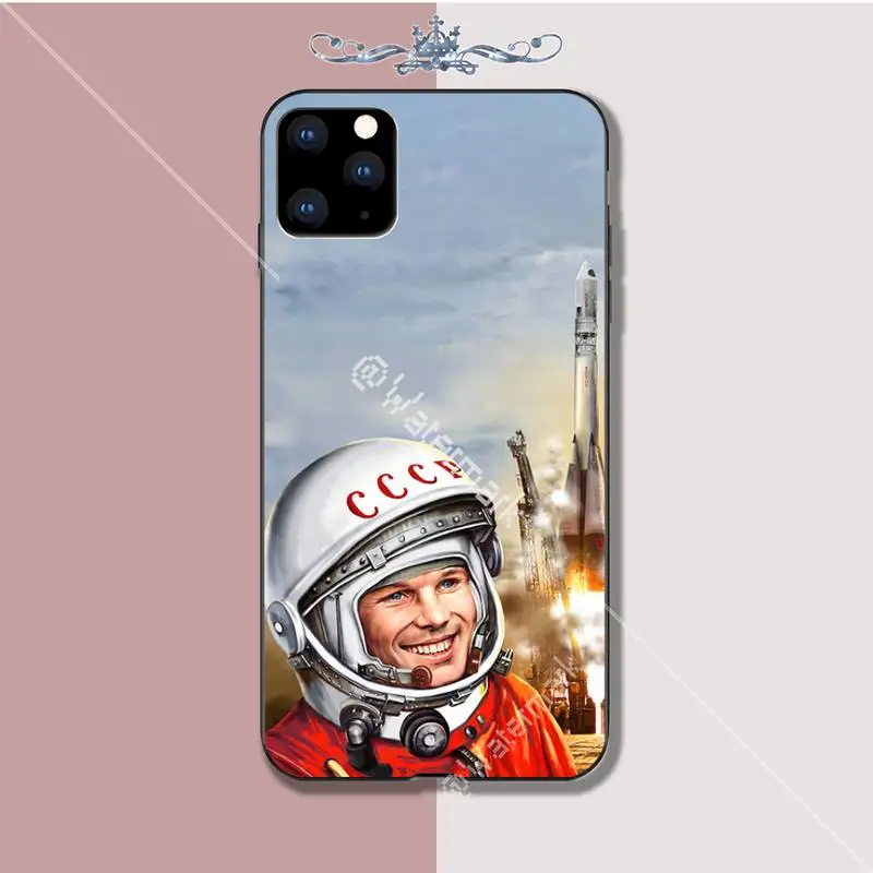 Yinuoda Jurijus Gagarinas soft black telefono dėklas funda 