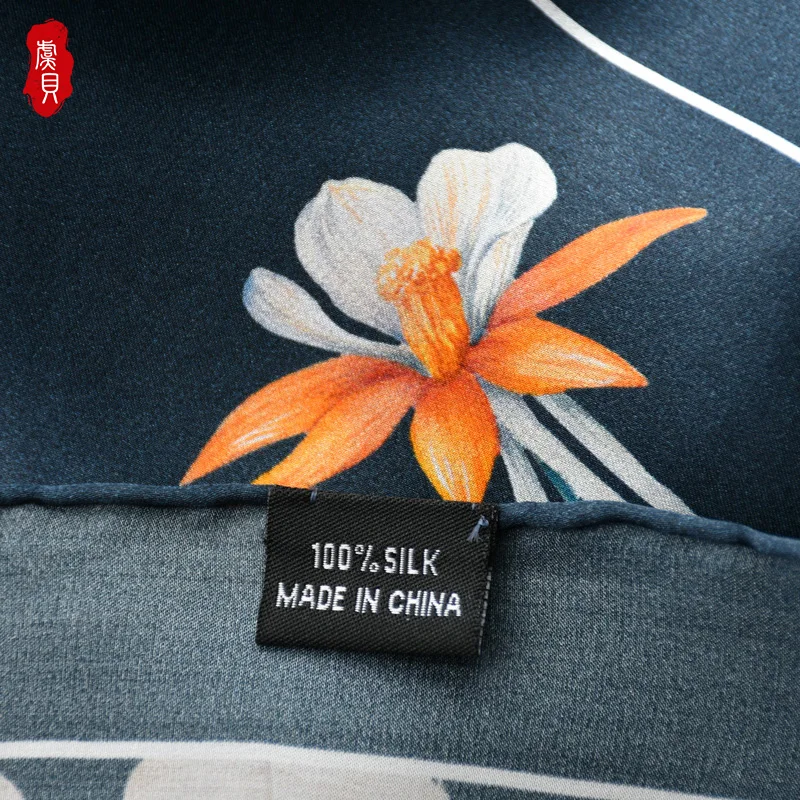 Kinų stiliaus Ilgas šalikas moterims natūralaus šilko satino šalikai mados karšto parduoti Prekės foulard lady skara motina ar žmona dovanos 1