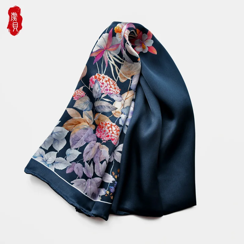 Kinų stiliaus Ilgas šalikas moterims natūralaus šilko satino šalikai mados karšto parduoti Prekės foulard lady skara motina ar žmona dovanos 5