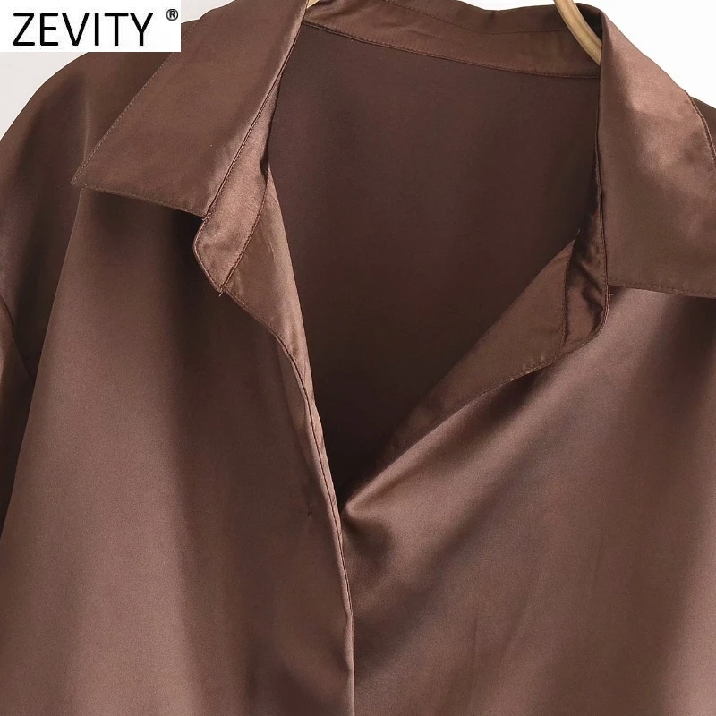 Zevity 2021 Moterų Mados ilgomis Rankovėmis Kieta Apačia Tvarstis Trumpas Smock Moteriška Palaidinė Atsitiktinis Marškinėliai Slim Prašmatnus Blusas Apkarpyti Viršūnes LS9490 5