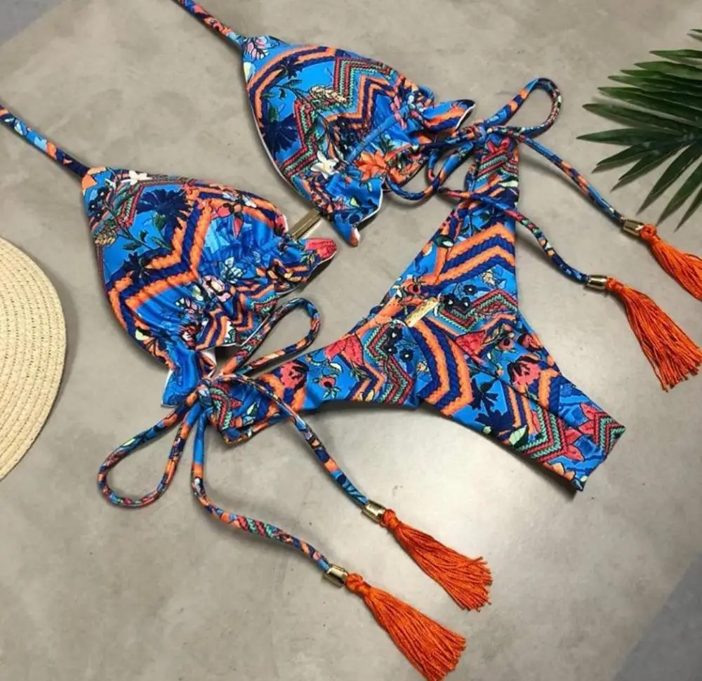 Bikini Moterų maudymosi kostiumėlį 2021 Naujas maudymosi Kostiumėliai, Moterų Sexy Bikini Komplektas Push up Plaukimo Maudymosi Kostiumas Moterims Keltą 4