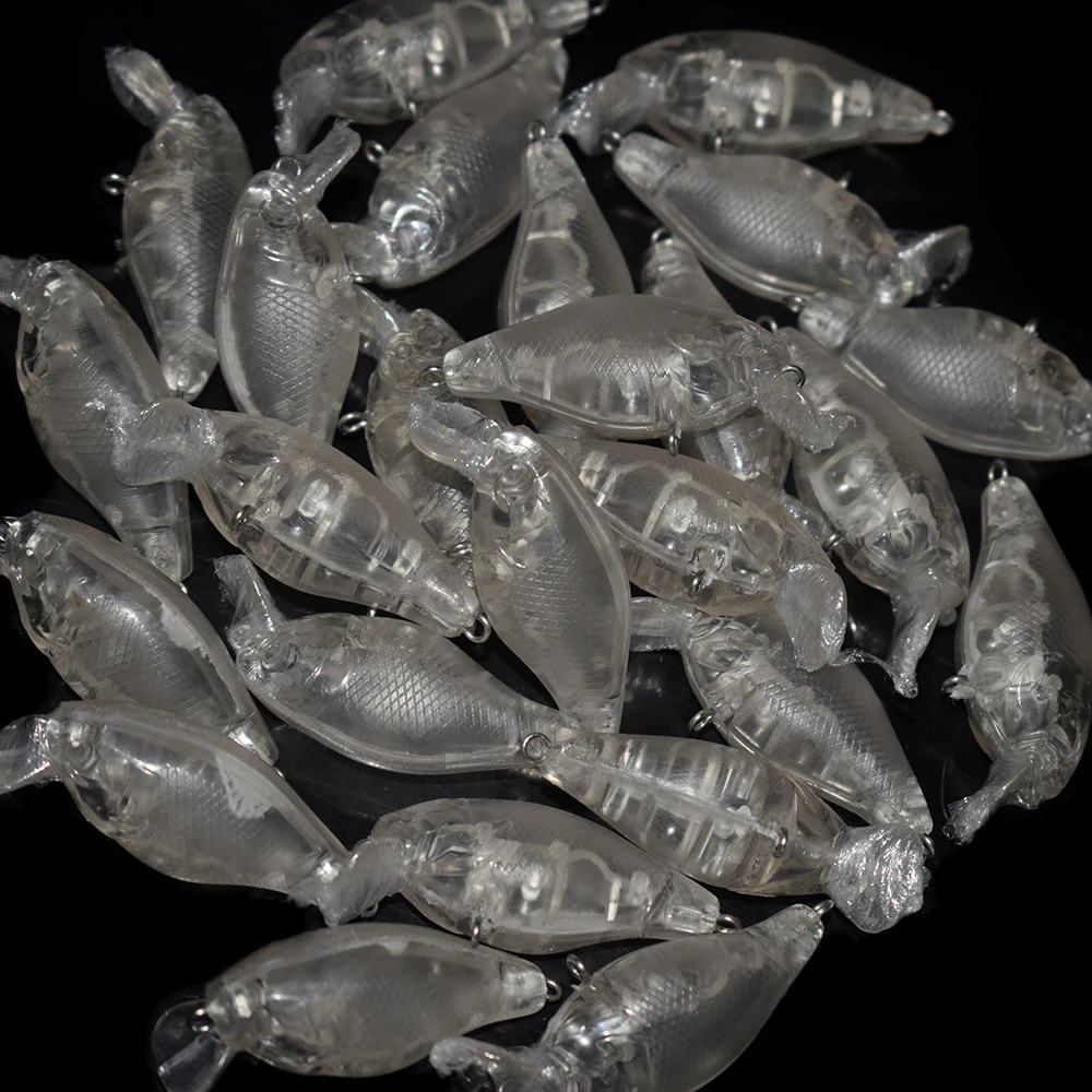 CCLTBA 15vnt/daug 4.5 cm 3.4 g Suku Wobblers Unpainted Jaukų Kieto Plastiko Dirbtinius Žvejybos Tuščias Jaukai 4