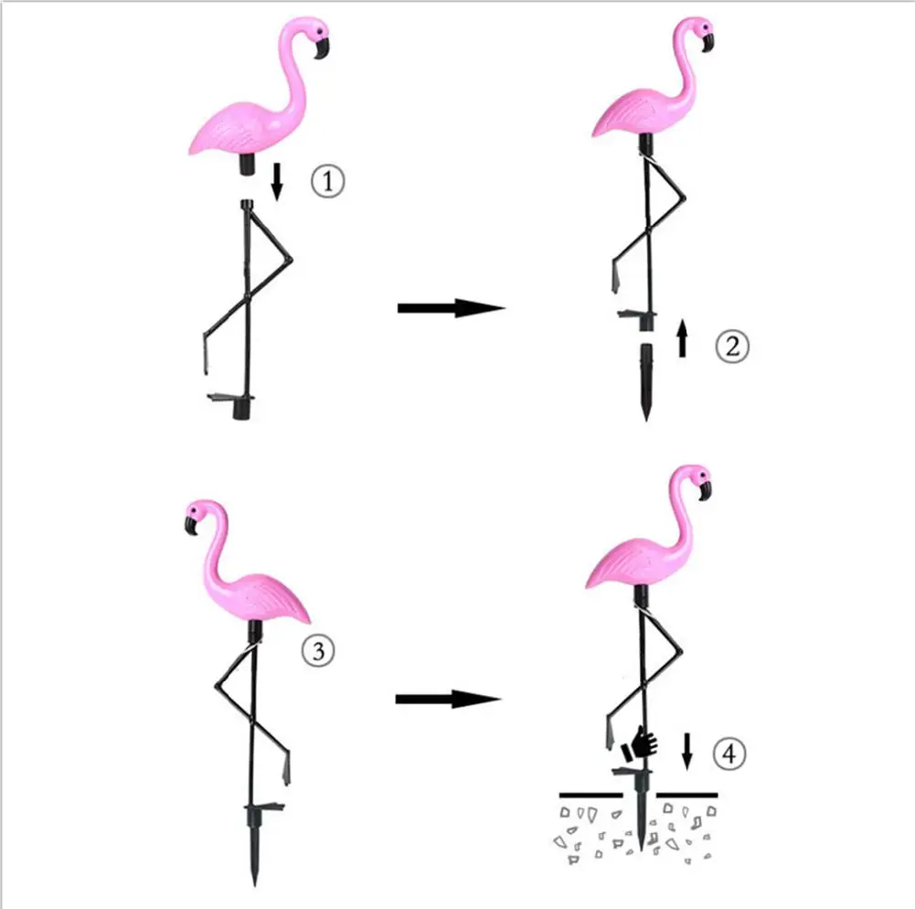 Studyset LED Saulės Šviesos Flamingo Vejos Lempa Saulės šviesą, Sodas, Lauko Vandeniui Vejos Kraštovaizdžio Puošmena Apšvietimas 1