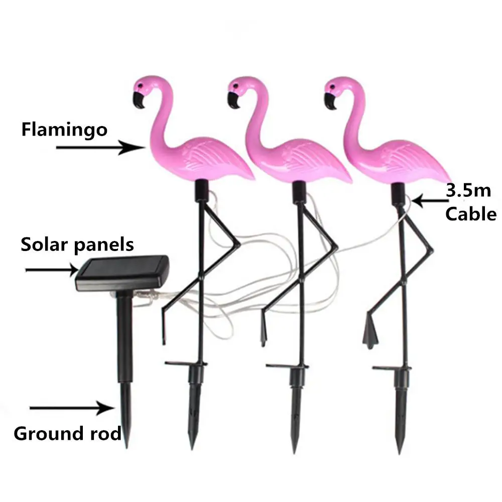 Studyset LED Saulės Šviesos Flamingo Vejos Lempa Saulės šviesą, Sodas, Lauko Vandeniui Vejos Kraštovaizdžio Puošmena Apšvietimas 4