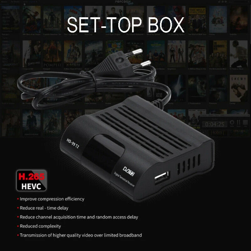 HD 1080P Pantesat HD99 LPS HEVC 265 DVB T2 Skaitmeninės TELEVIZIJOS Imtuvu H. 265 TV Receptorių Full HD DVBT2 Set-top Box, Wifi Imtuvas DVB-T 5