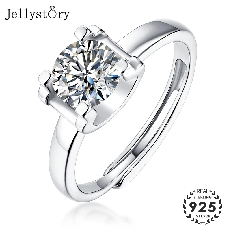 Jellystory prabanga 925 sterlingas sidabro papuošalai žavesio žiedas su moissanite moterų, vyrų vestuvių pažadas šalies dovanų didmeninės žiedas 4