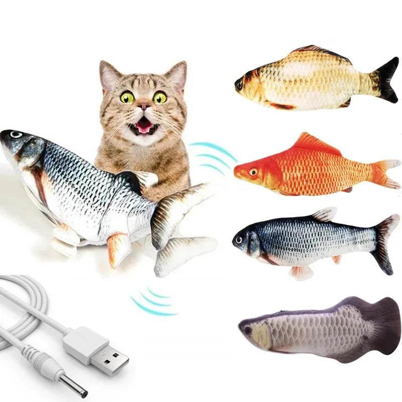 Elektros Žuvų Katė Žaislas Bus Plaka, Modeliavimo Žuvų Pliušinis Žaislas Augintiniui 0