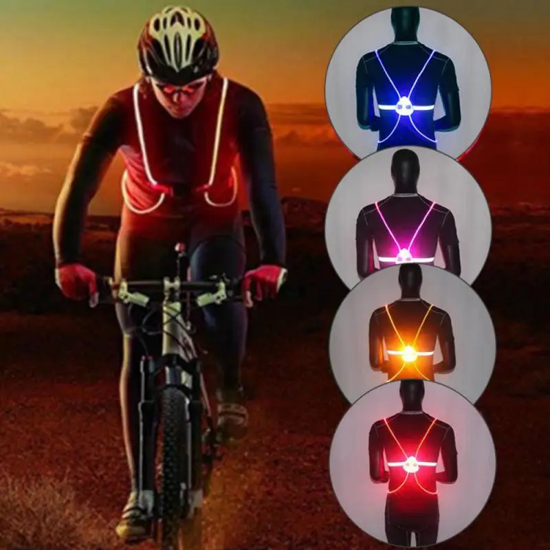 Naktį Lauko Sporto LED Vest - 360 Atspindinti Didelio Matomumo Flash Saugos Liemenė Atspindinti Lauko Vairuotojo Liemenė Su LED Šviesa 4