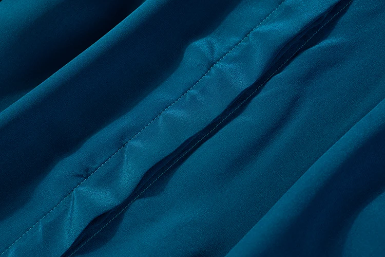 Moterų Mulberry Šilko Krepo Šilko Mėlyną Mygtuką žemyn ilgomis rankovėmis marškinėliai Viršuje Palaidinė Valstybės tarnybos darbą, M, L, XL JN582 0