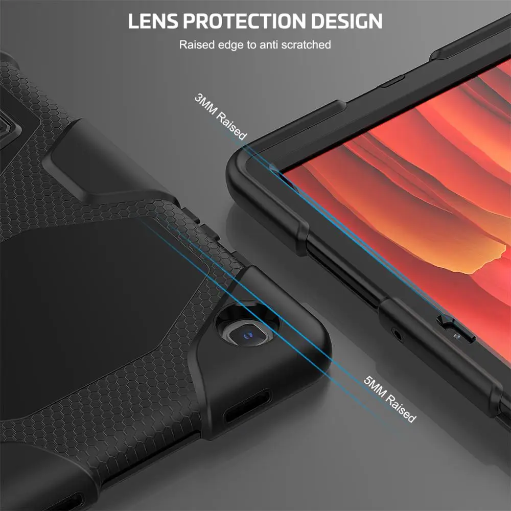 Atsparus smūgiams Silikoninis Tablet Case For Samsung Galaxy Tab A7 10.4 Atveju 2020 T500 T505 T507 su įmontuotą Atramą Apsauginis Dangtelis 0