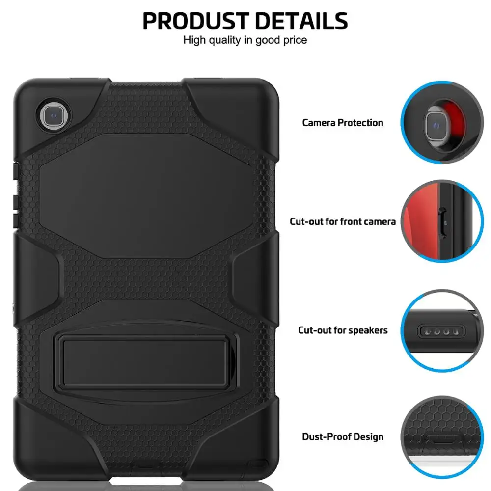 Atsparus smūgiams Silikoninis Tablet Case For Samsung Galaxy Tab A7 10.4 Atveju 2020 T500 T505 T507 su įmontuotą Atramą Apsauginis Dangtelis 3