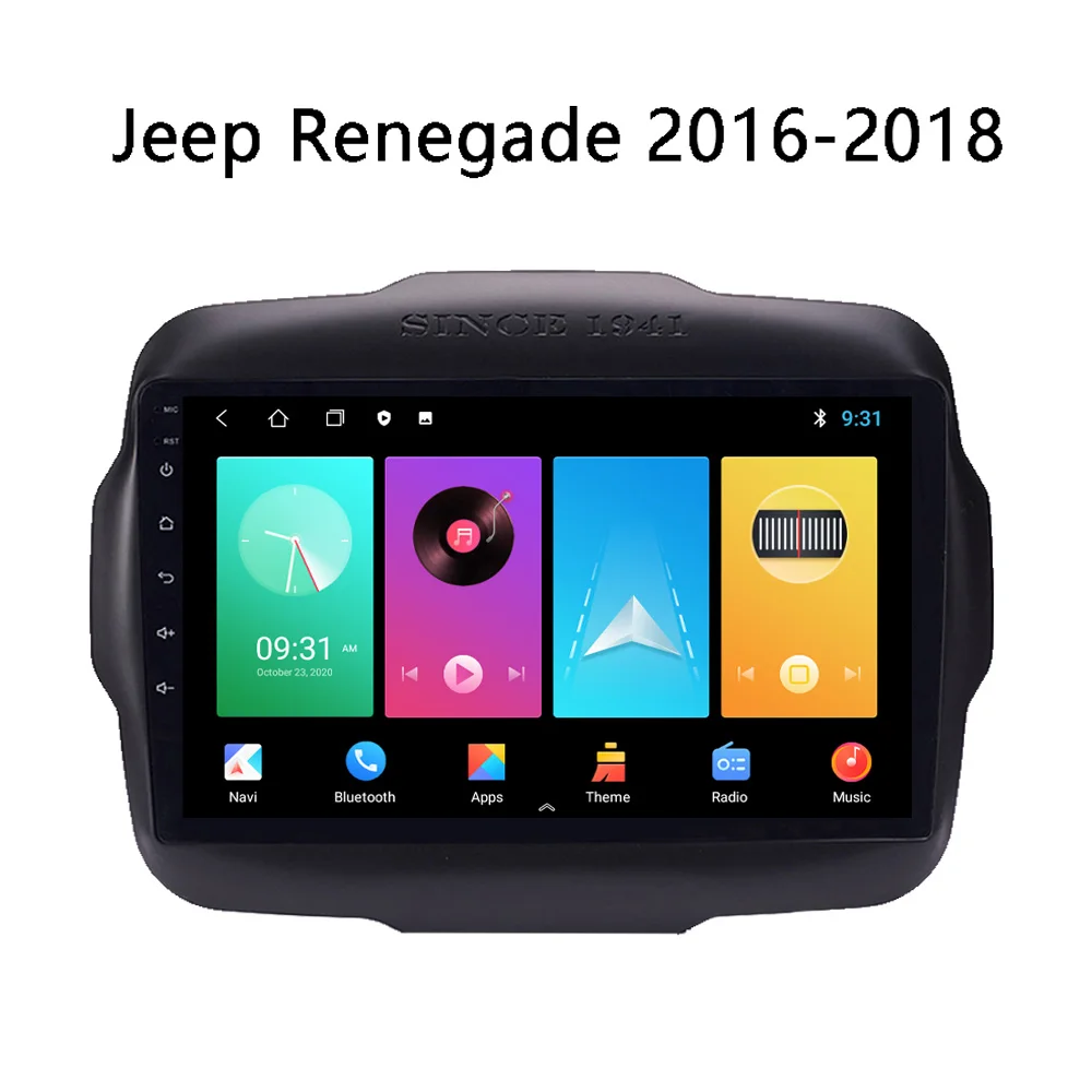 Už JEEP Renegade. 2016 M. 2017 M. 2018 M. 9 Colių Android 2 Din Automobilio Radijo Multimedia Stereo Grotuvas, Navigacija, GPS, Wi-fi, Video, FM 3