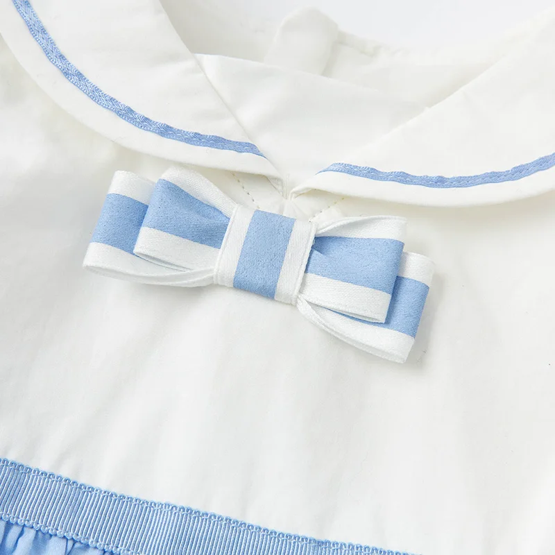 DBS16809 dave bella vasaros baby girl mielas lankas dryžuotas spausdinti suknelė vaikų mados šalis suknelė vaikams kūdikiams lolita drabužiai 2