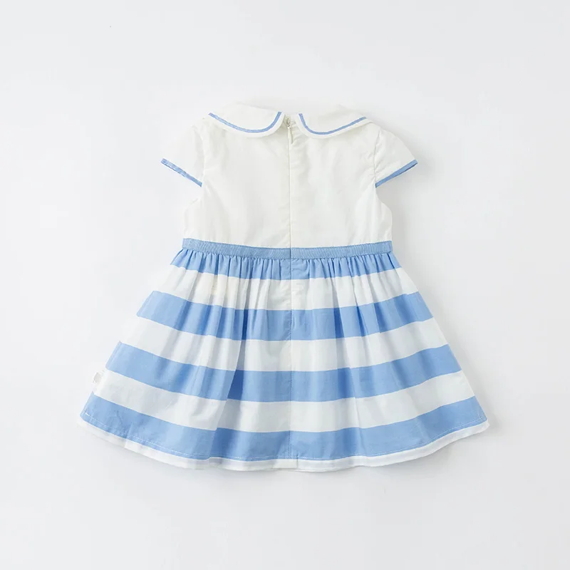 DBS16809 dave bella vasaros baby girl mielas lankas dryžuotas spausdinti suknelė vaikų mados šalis suknelė vaikams kūdikiams lolita drabužiai 5