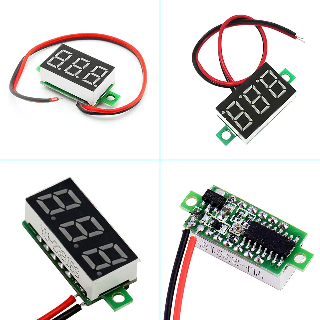 Mini Digital Voltmeter Įtampos Testeris, Matuoklis 0.28 Colių 2.5 V-30 V LED Ekranas Elektroninis Dalys, Reikmenys, Skaitmeninis Displėjus, Voltmeter 1