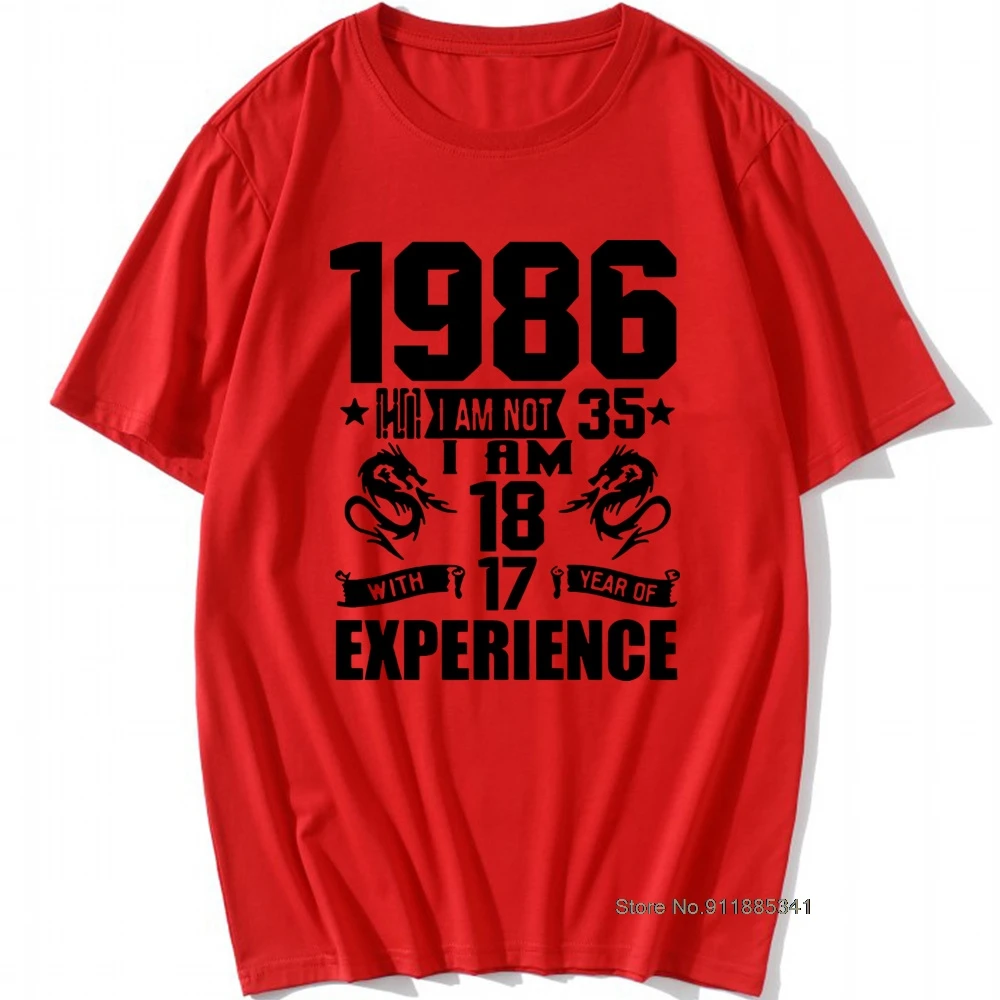 Juokinga, Pagamintas 1986 m. 35-osios Gimtadienio dovana Spausdinti Pokštas T-shirt 35 Metus Nuostabus Vyras Atsitiktinis Trumpas Rankovės Medvilnės T Marškinėliai Vyrams 2