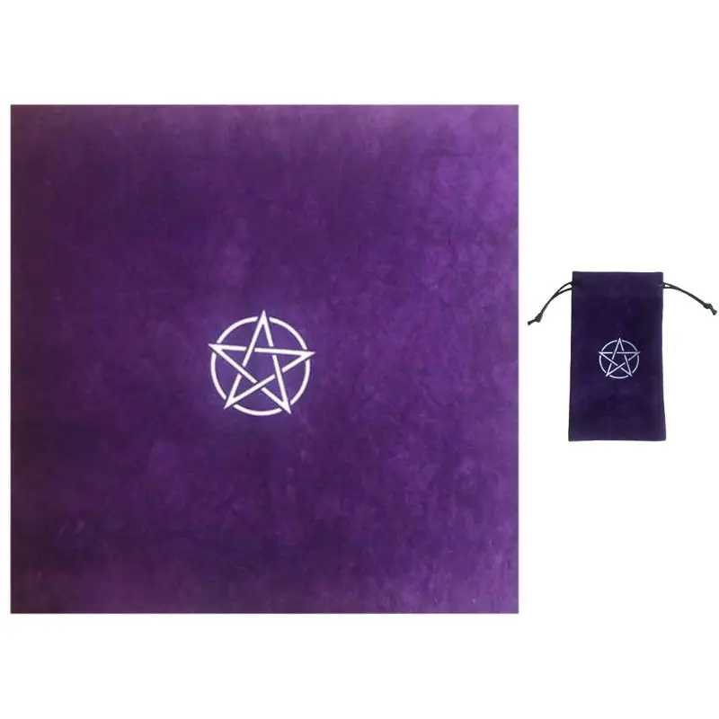 Pentagrams Tarots Staltiesė su Aksomo Maišelis Altoriaus Medžiaga Pentacles Tarots Kilimėlis 124F 1