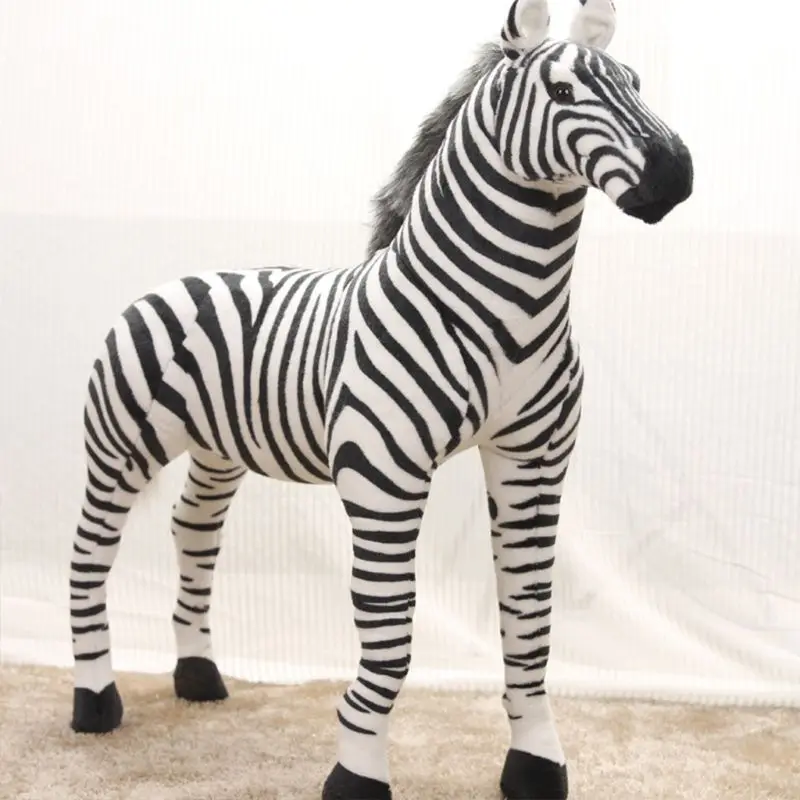 37cm 45cm 56cm Minkšti Kimštiniai Pliušinis Gyvūnų Arklių Pagalvę Realus Zebra Žaislas Gimtadienio Dovana Sofos Pagalvėlių, Suaugusiems, Vaikams, Didmeninė 1