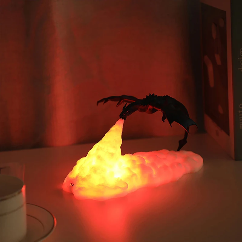 LED Nakties Šviesos 3D Spausdinimo Dragon Lempa Šalia Stalo Lempa USB Įkrovimą, Kūrybos Dovana, Vaikų Miegamasis Dekoro LED Šviesos Namuose 3
