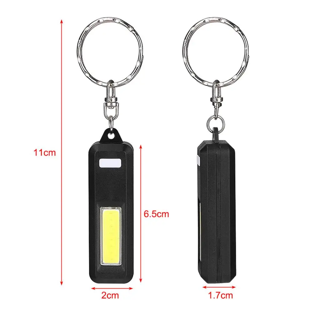 MINI COB LED Lauko laipiojimo kuprinė Keychain Žibintuvėlis Su 3 Reguliuojamas Ryškumas Režimai (be baterijos) avarinė šviesos 0