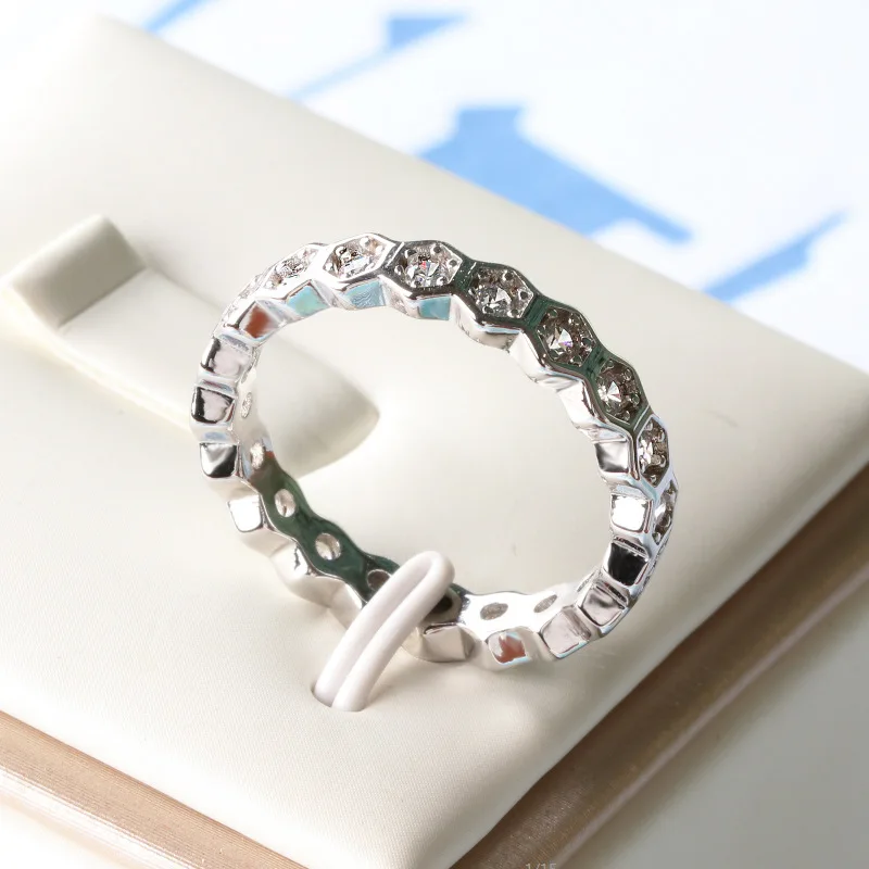 2019 Nauja siunta 925 sterlingas sidabro Korio inkrustacijos akmens moterų žiedas nustatyti ratą rose aukso žiedas deimantas žiedai moterims 3