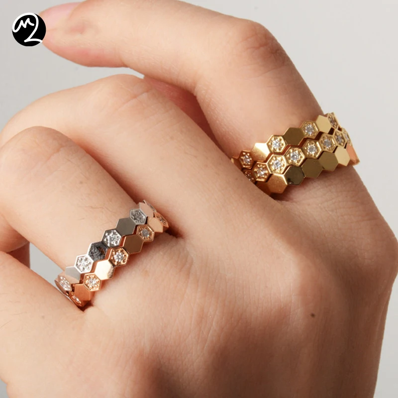 2019 Nauja siunta 925 sterlingas sidabro Korio inkrustacijos akmens moterų žiedas nustatyti ratą rose aukso žiedas deimantas žiedai moterims 5