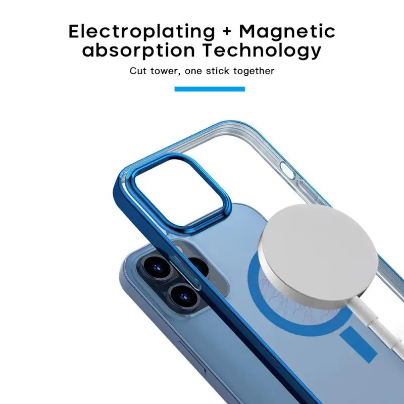 Skaidrios Magnetinės Atveju IPhone 12 Pro Max Belaidis Kroviklis Magsafing Magnetas Aišku, Galinis Dangtelis Skirtas IPhone Mini 12 0