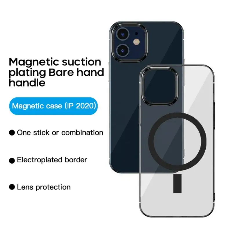 Skaidrios Magnetinės Atveju IPhone 12 Pro Max Belaidis Kroviklis Magsafing Magnetas Aišku, Galinis Dangtelis Skirtas IPhone Mini 12 4