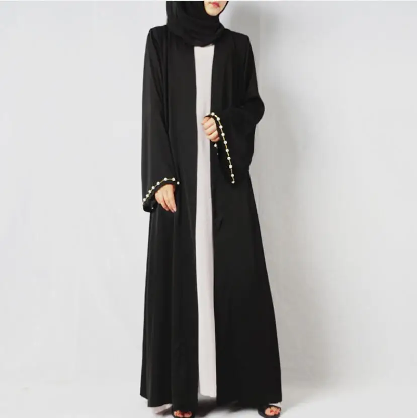 Skraiste Musulmane Femme Moterims Abaja Pakistano Islamo Suknelės Juoda Moslim Jurken Ilgas Rankovėmis Boubou Marocain Saudo Arabija Jalaba 0